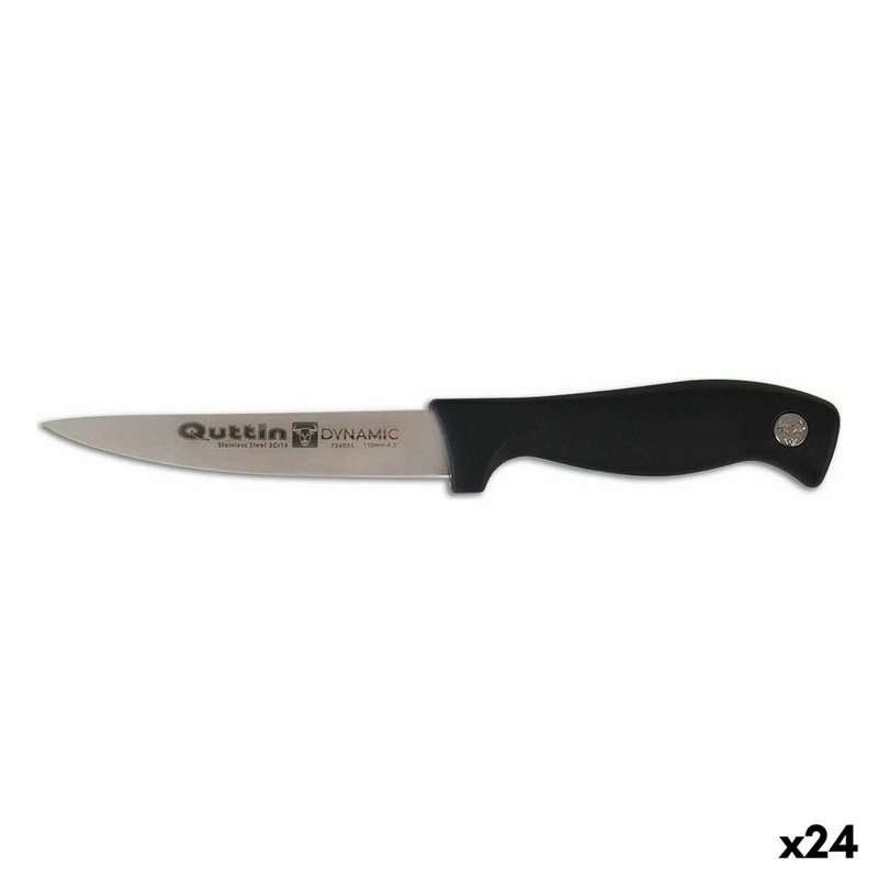 Couteau de cuisine Quttin Dynamic Noir Argenté 11 cm (24 Unités)