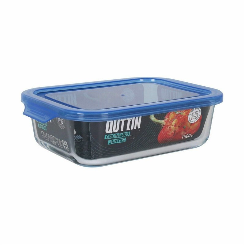 Image secondaire de Boîte à lunch hermétique Quttin Bleu Transparent Rectangulaire 1 L (6 Unités)