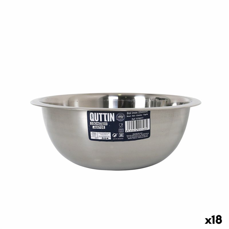 Bol mélangeur Quttin 2,5 L Métal 24,2 x 9,6 cm (18 Unités)