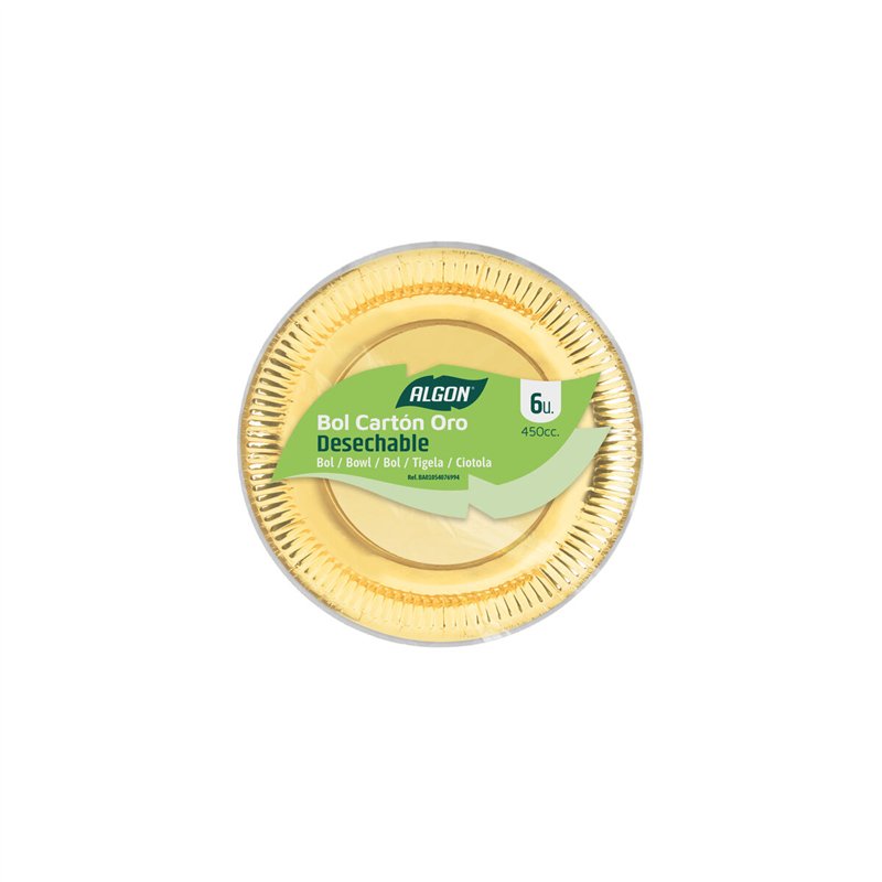 Image secondaire de Service de vaisselle Algon Doré 450 ml 6 Pièces (18 Unités)