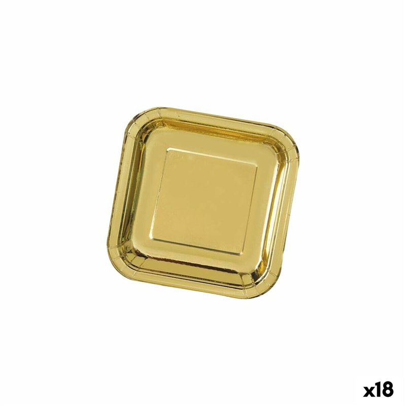 Service de vaisselle Algon Doré 26 cm 3 Pièces (18 Unités)