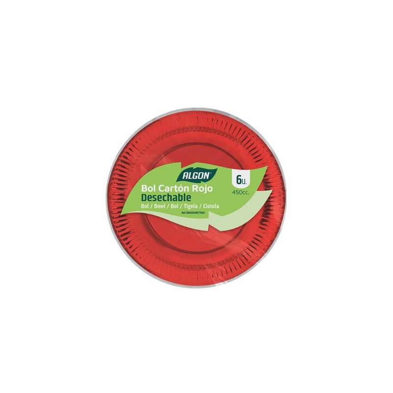 Image secondaire de Service de vaisselle Algon Rouge 450 ml 6 Pièces (18 Unités)