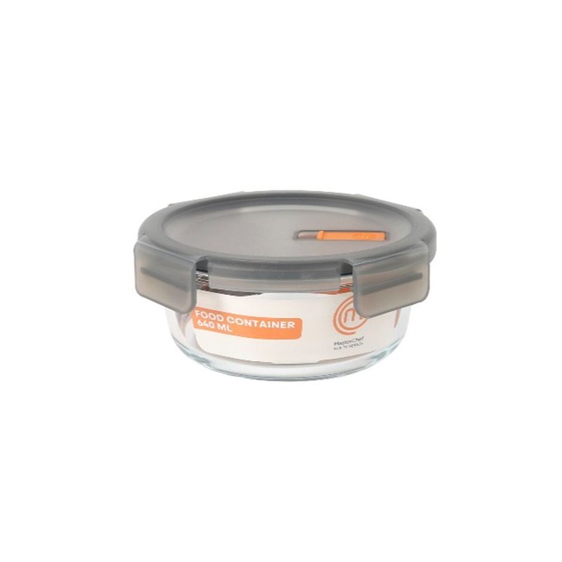 Image secondaire de Boîte à lunch hermétique MasterChef Gris Transparent Ronde 640 ml (6 Unités)