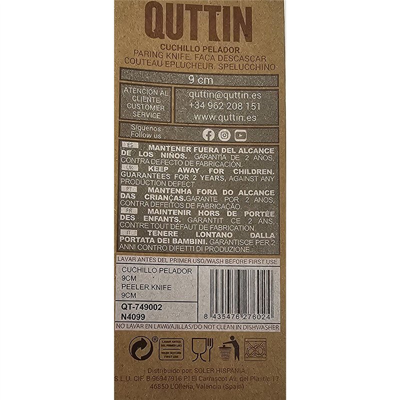 Image secondaire de l'Eplucheur Quttin Terra Marron Argenté Acier inoxydable 9 cm (48 Unités)