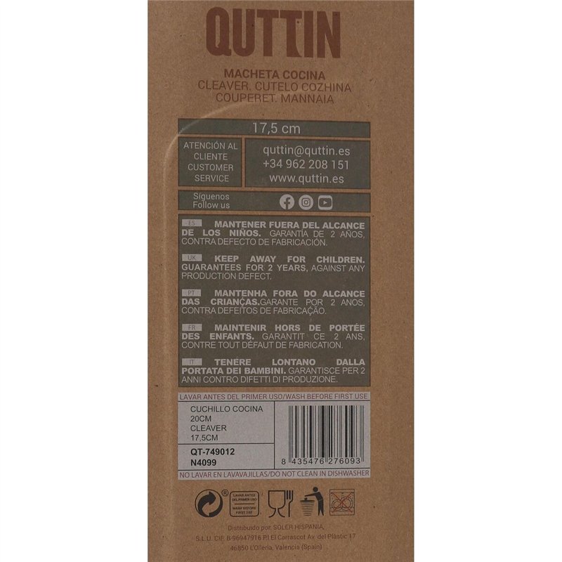 Image secondaire de Couteau de cuisine Quttin Terra 17,5 cm (8 Unités)