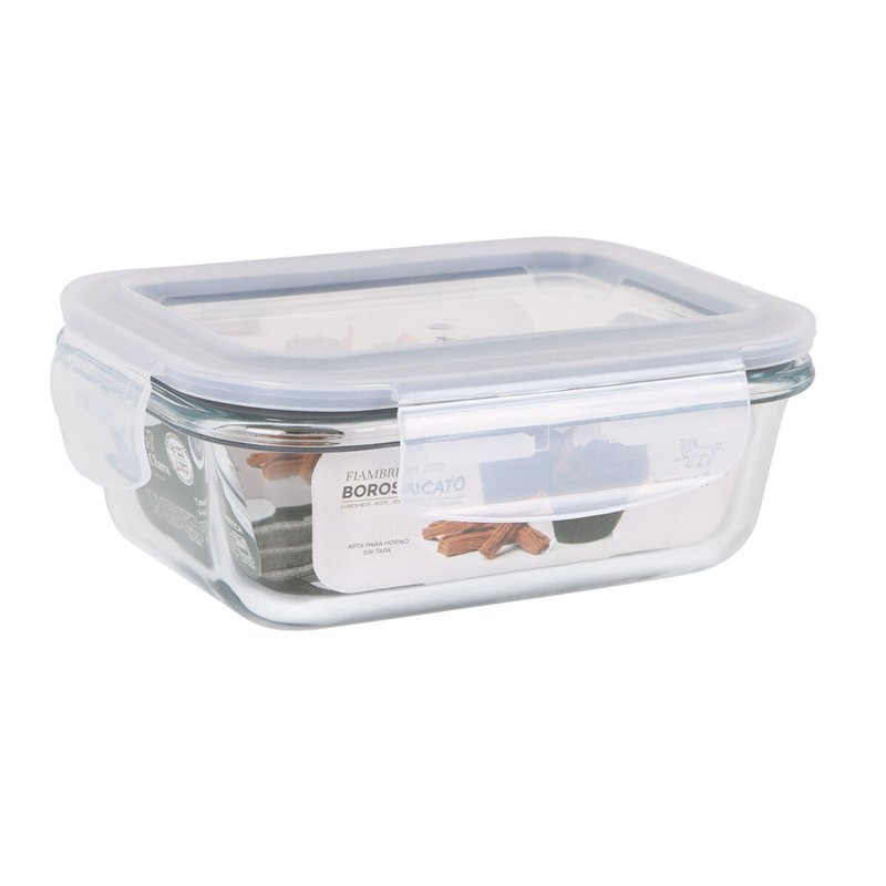 Image secondaire de Boîte à lunch hermétique Santa Clara Transparent Rectangulaire 375 ml (12 Unités)