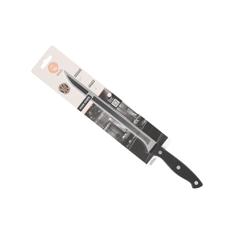 Image secondaire de Couteau à jambon MasterChef 23 cm Noir Argenté (18 Unités)