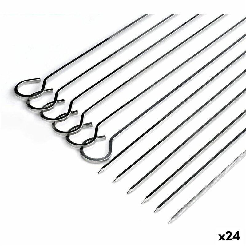 Ensemble de brochettes pour barbecue Algon Métal 27 cm 6 Pièces (24 Unités)