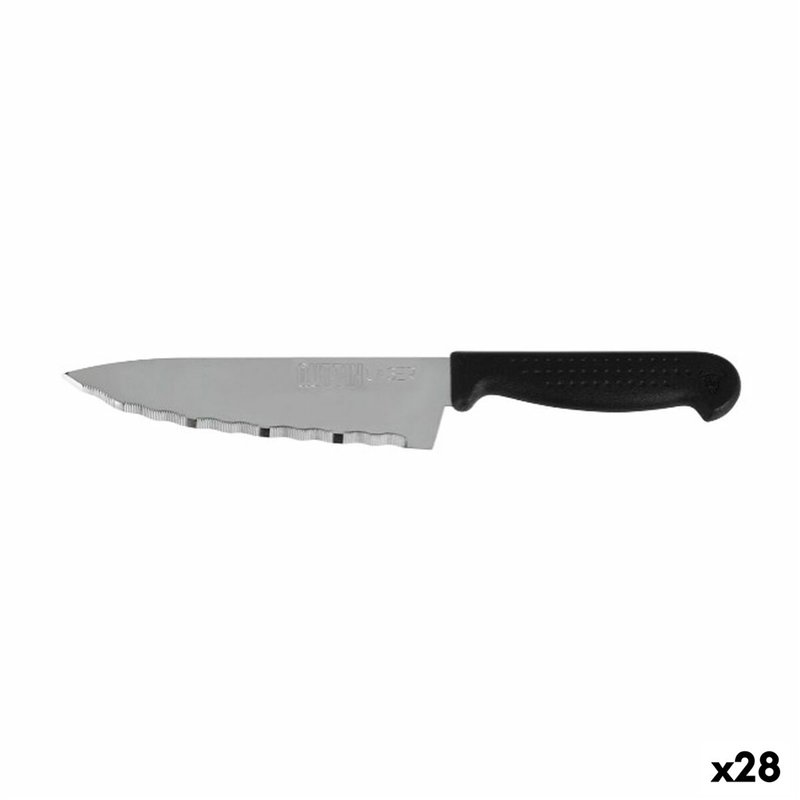 Couteau de cuisine Quttin Laser Noir Argenté 28 x 6 x 1,3 cm (28 Unités)