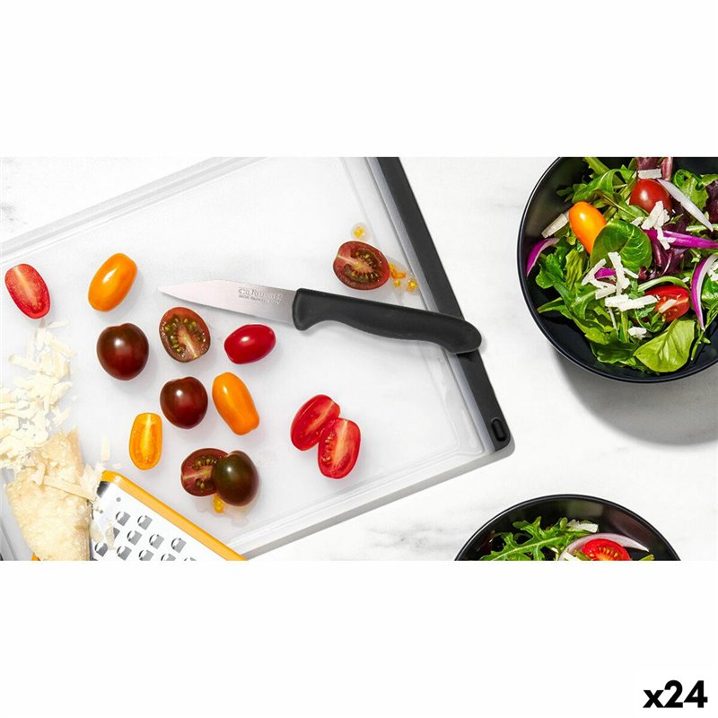 Image secondaire de Jeu de couteaux d'éplucheur Cuyfor Noir Argenté Acier inoxydable 7,5 cm 6 Pièces (24 Unités)