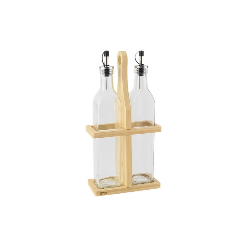Image secondaire de Set de pansement Quttin Marron Transparent verre Bambou 0,5 L 2 Pièces (12 Unités)