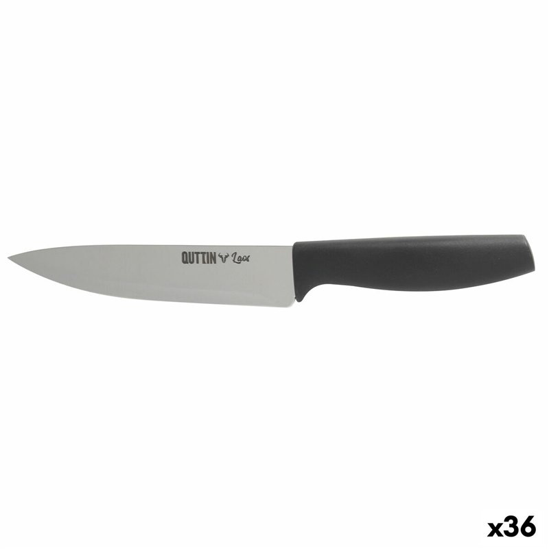 Couteau de cuisine Quttin Laos Noir Argenté 15 cm (36 Unités)