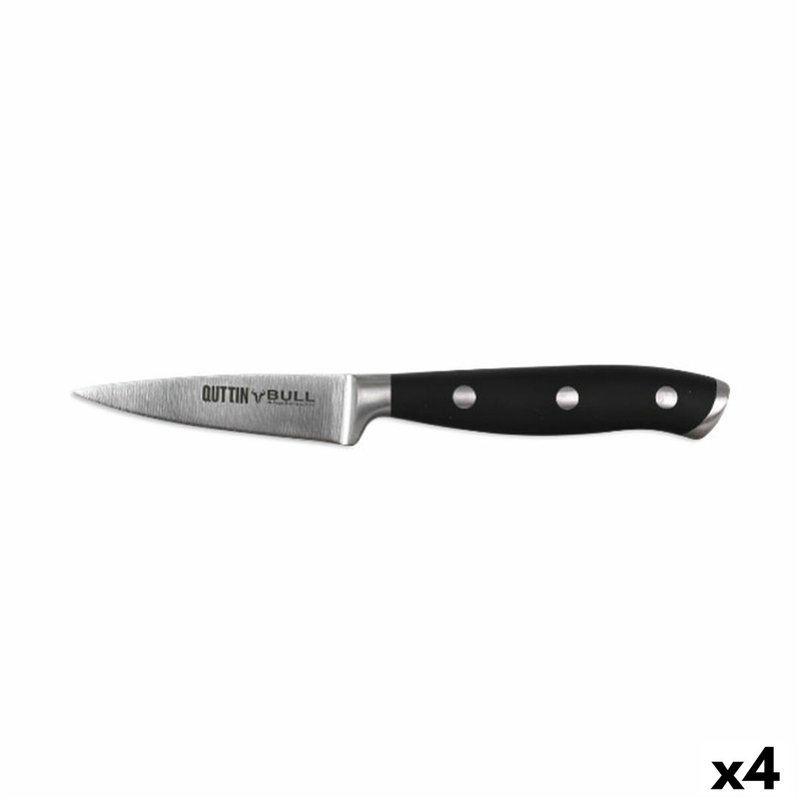 Eplucheur Quttin Bull Noir Argenté Acier inoxydable 9 cm (4 Unités)