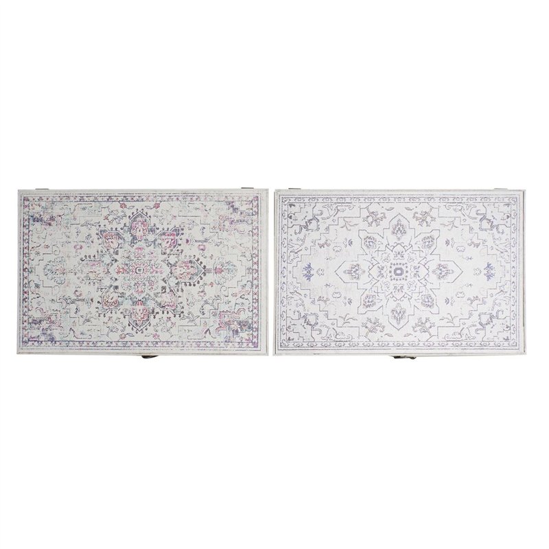 Boîte Décorative DKD Home Decor Multicouleur Bois MDF Ethnique Arabe Compteur (2 Unités)