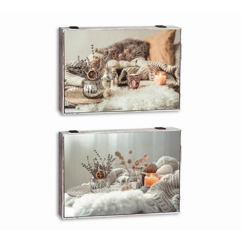 Boîte Décorative DKD Home Decor Multicouleur Bois MDF Spa Compteur (2 Unités)