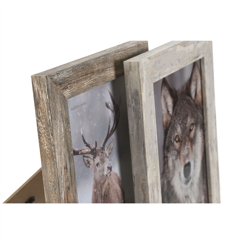 Image secondaire de Cadre photo Home ESPRIT Blanc Naturel Verre polystyrène Scandinave 19,5 x 2 x 24,5 cm (2 Unités)