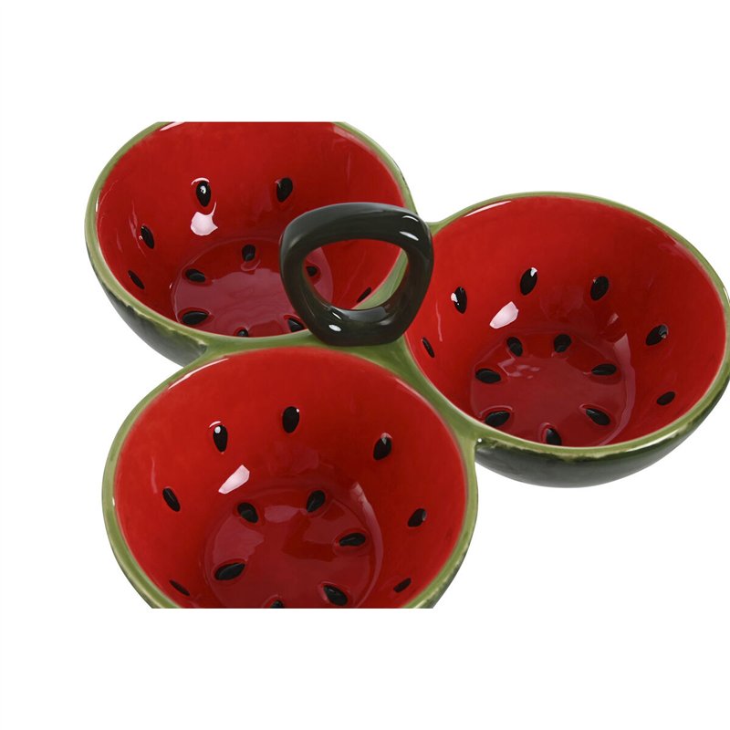 Image secondaire de Bol pour Apéritifs Home ESPRIT Rouge Vert Grès Pastèque 23 x 22 x 10,5 cm