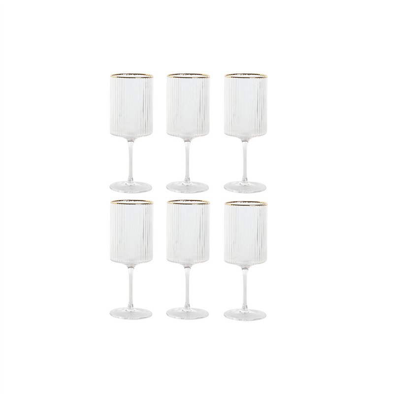 Set de Verres Home ESPRIT Transparent Doré Verre 400 ml (6 Unités)