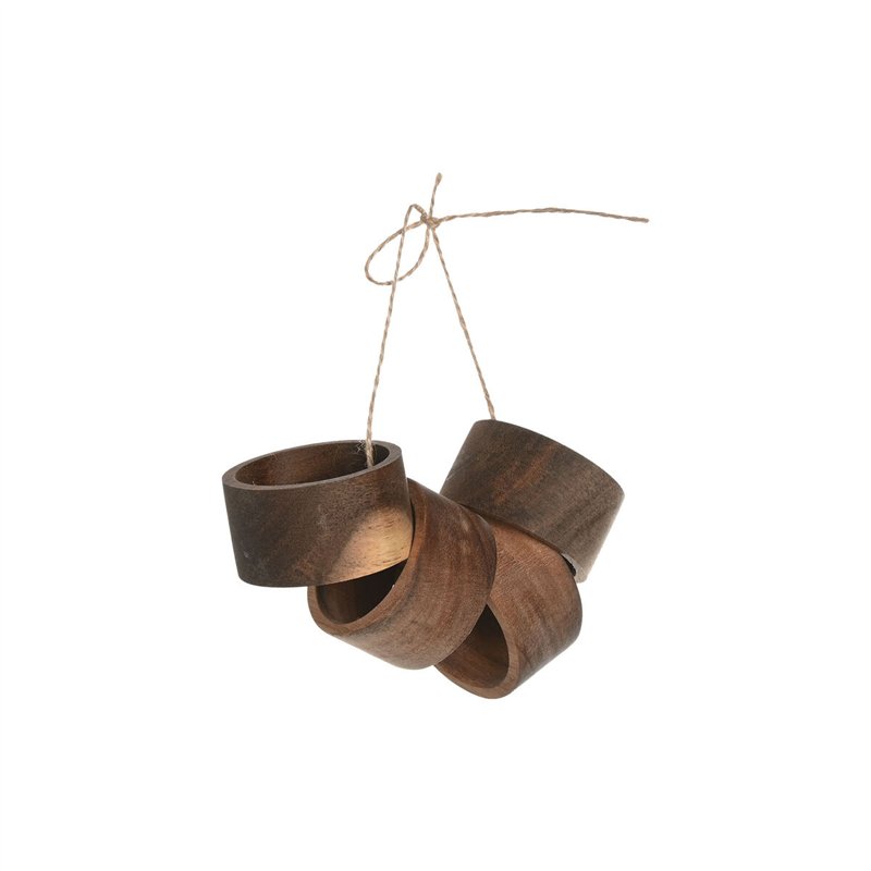 Image secondaire de Porte-serviettes Home ESPRIT Naturel Acacia 5,5 x 5,5 x 3 cm 4 Pièces