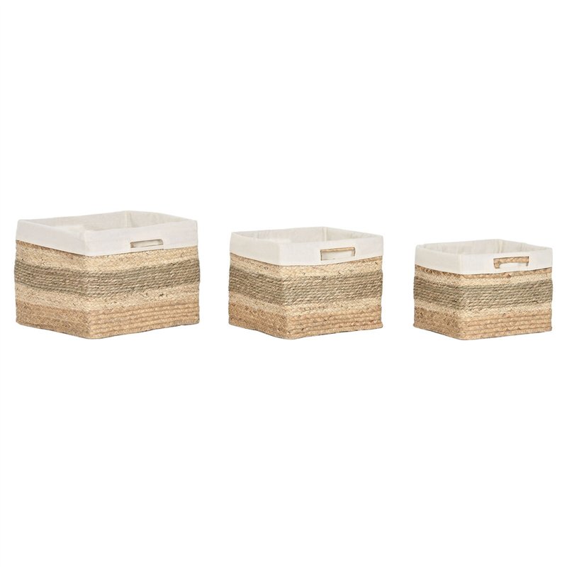 Set de basket Home ESPRIT Naturel Herbier marin Tropical (3 Pièces)