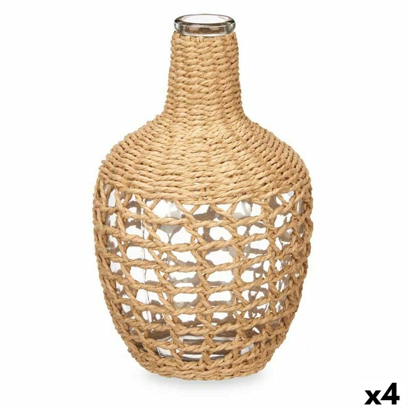 Bouteille Décorative Marron Verre 17 x 31 x 17 cm (4 Unités)
