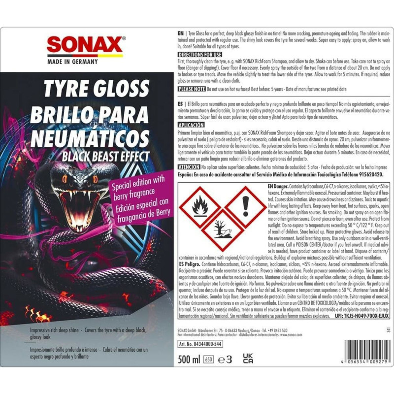 Image secondaire de Produit lustrant pour pneumatiques Sonax SX04344000 500 ml