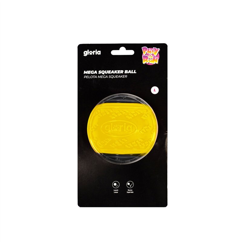 Boule pour animaux de compagnie Gloria PLAY AND RUN Jaune TPR L 8,89 cm