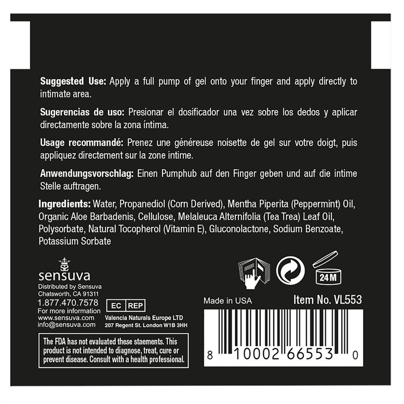 Image secondaire de Gel relaxant anal Sensuva Menthe 6 ml
