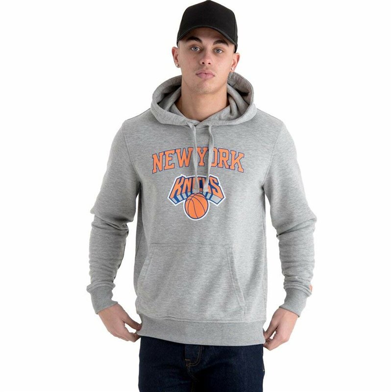 Sweat à capuche homme New Era New York Knicks Gris clair L