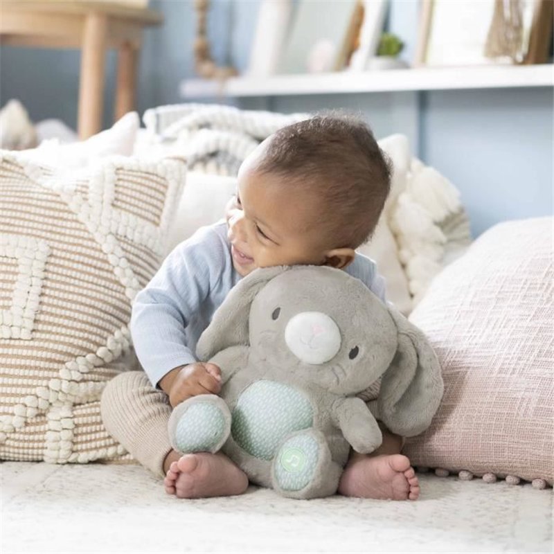 Image secondaire de INGENUITY Doudou bébé lapin Sylvi, peluche, mélodies et vibrations apaisantes, lumineux, cadeau naissance