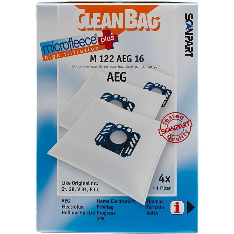 Sac de Rechange pour Aspirateur Scanpart M 122 AEG 16 AEG ELECTROLUX