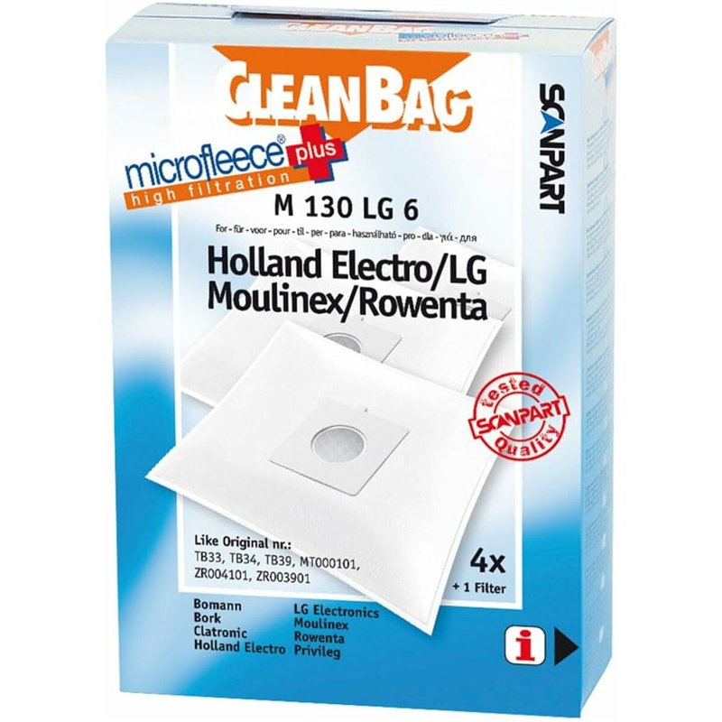 Sac de Rechange pour Aspirateur Scanpart M 130 LG 6 LG 4UD