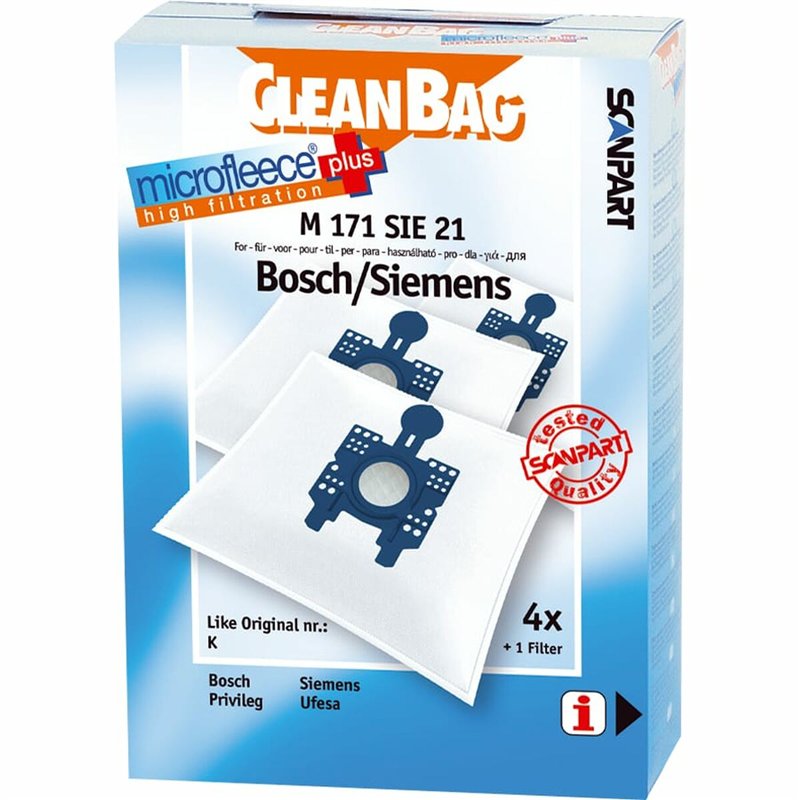 Sac de Rechange pour Aspirateur Scanpart M 171 SIE 21 BOSCH SIEMENS