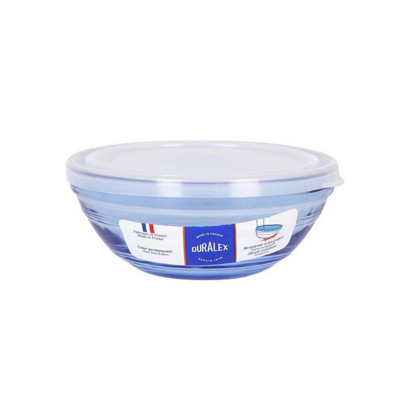 Image secondaire de Panier-repas rond avec couvercle Duralex Verre Bleu Ø 14 cm (16 Unités)