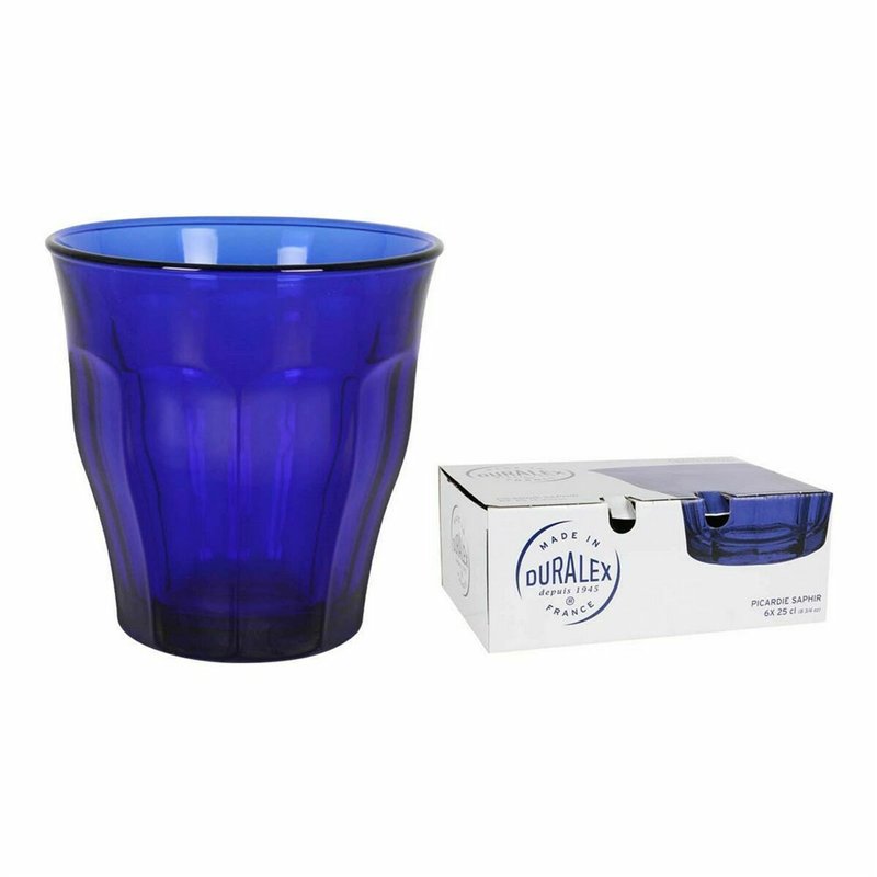 Image secondaire de Set de Verres Duralex Picardie Bleu Verre 6 Pièces 250 ml (12 Unités)