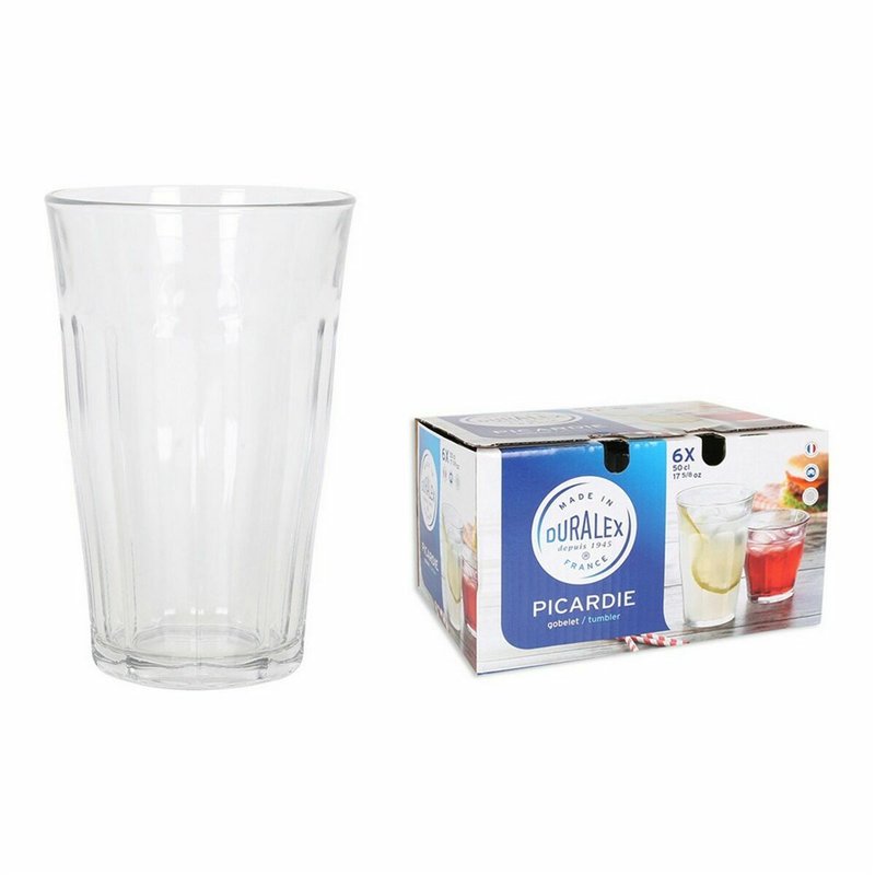 Image secondaire de Set de Verres Duralex Picardie Transparent 500 ml 6 Pièces (4 Unités)