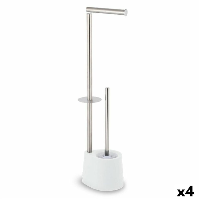Dérouleur papier toilette avec pot à balai Confortime Acier 66 x 22 cm (4 Unités)