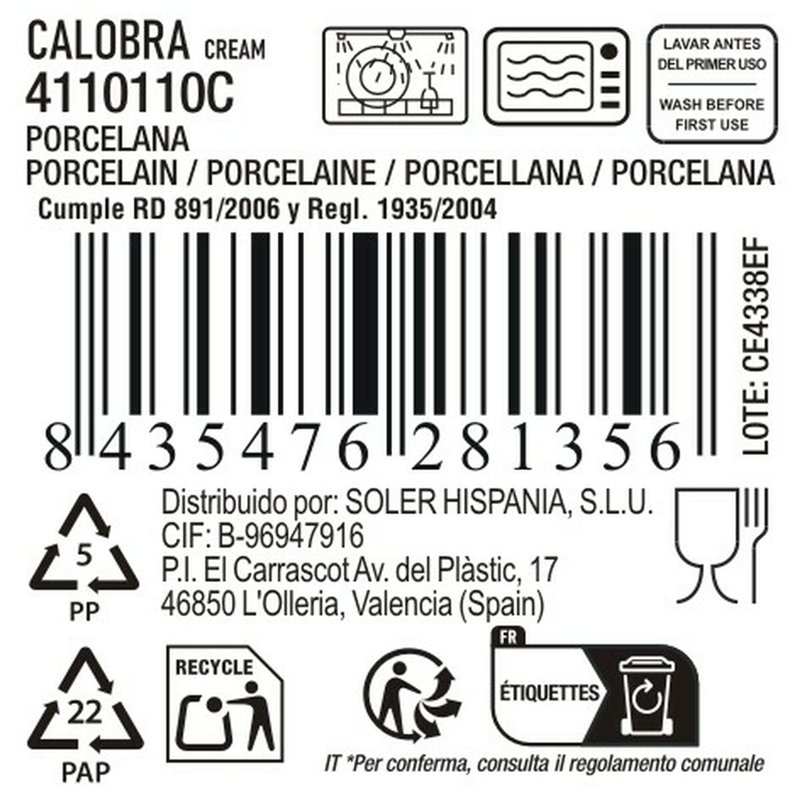 Image secondaire de Saladier La Mediterránea Calobra (16 Unités)
