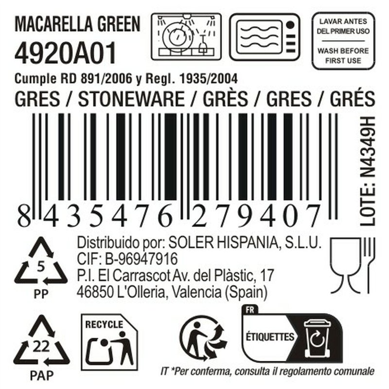 Image secondaire de Plat à Gratin La Mediterránea Macarella green (18 Unités)