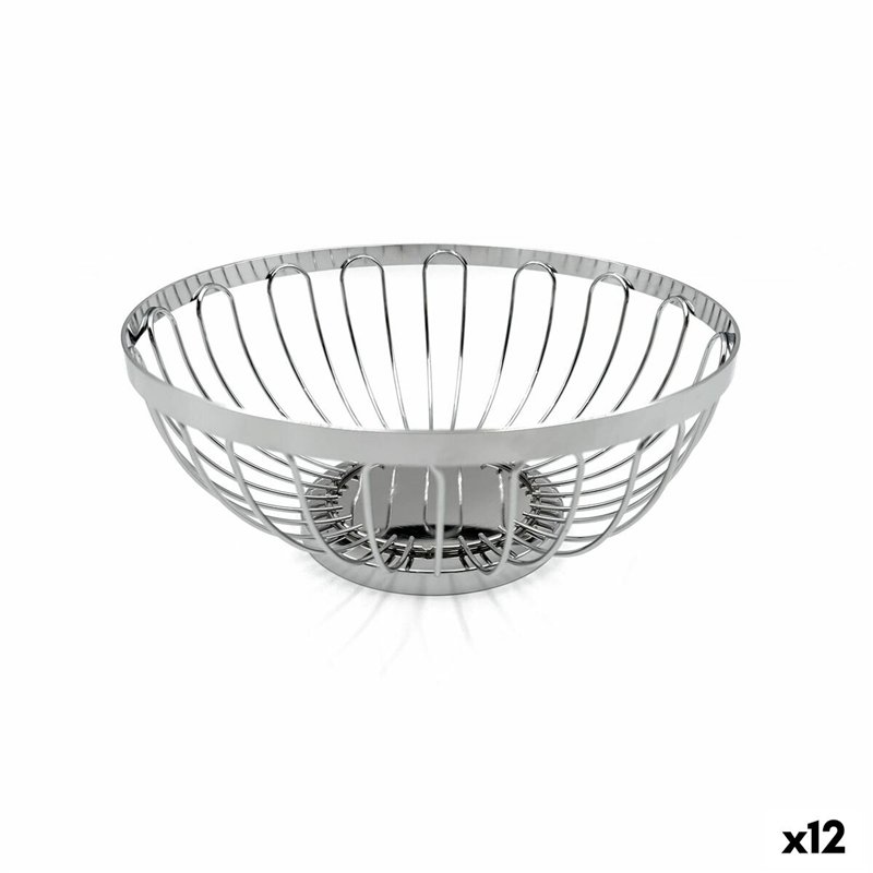Corbeille à Pain My Bar Argenté Métal ø 20,5 x 8,5 cm (12 Unités)
