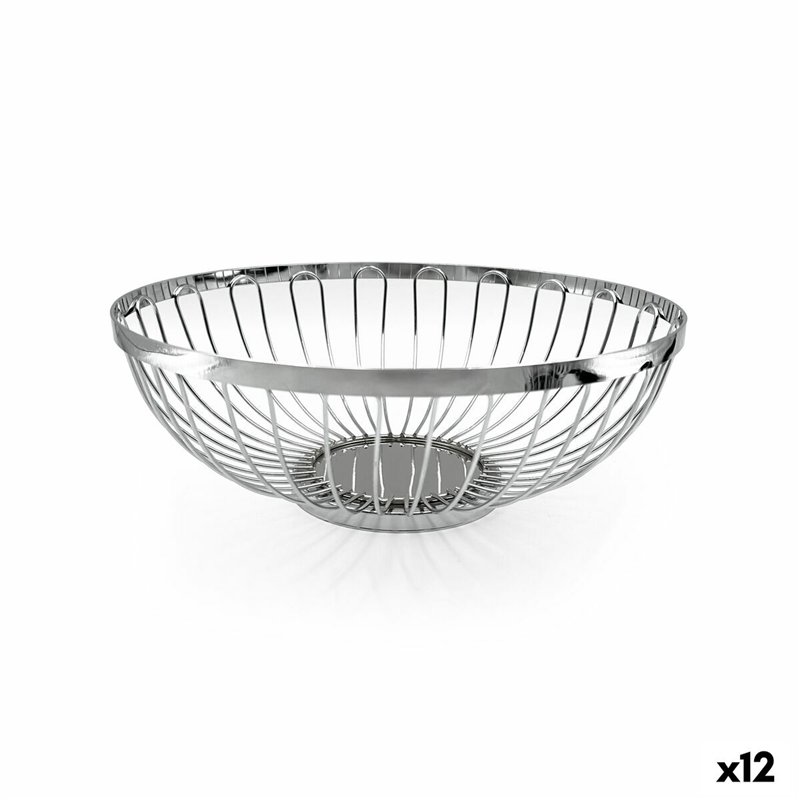 Corbeille à Pain My Bar Argenté Métal 25,5 x 9,5 cm (12 Unités)