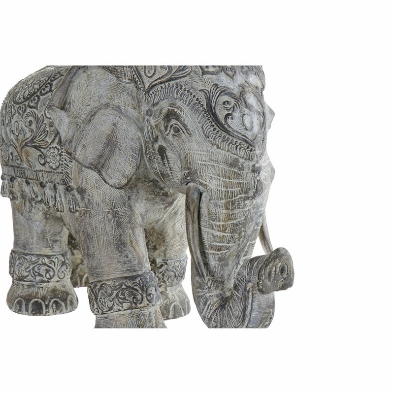 Image secondaire de Figurine Décorative DKD Home Decor Beige Multicouleur Eléphant Colonial 52 x 23 x 33 cm