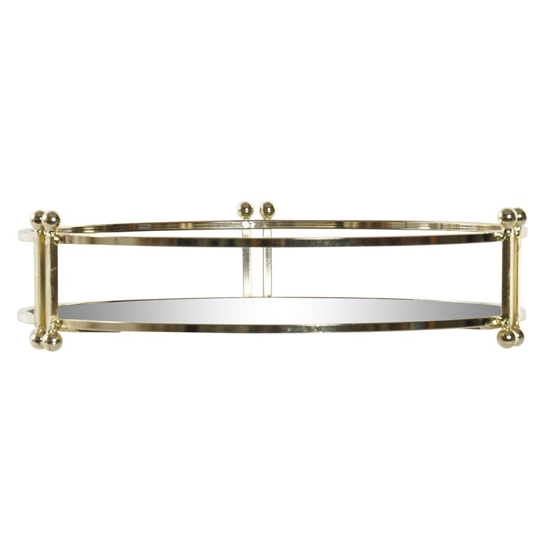 Image secondaire de Plateau apéritif DKD Home Decor 21,5 x 21,5 x 5,5 cm Miroir Doré Métal Glam