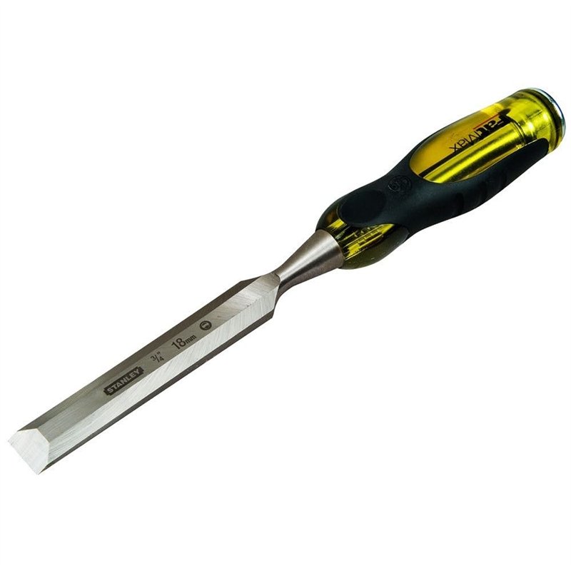 STANLEY 0-16-257 Ciseau Bois Dynagrip Prof - Taille : 16 Mm Gamme FATMAX - Indémanchable Et Incassable - Usage Intensif - Poigné