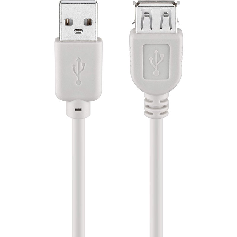 Goobay 50962 Câble Rallonge de Recharge USB 2.0 Hi-Speed, Gris, 5m Longueur