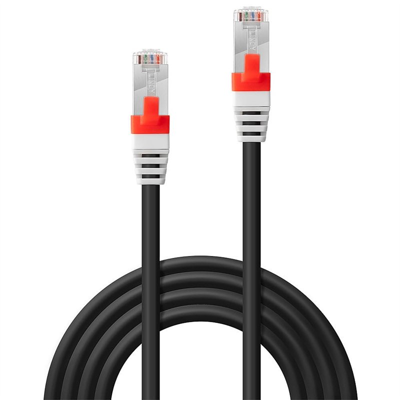 Image secondaire de Lindy Câble réseau Patch Cat.6 (A) S/FTP PIMF Premium, cuivre, 10 Gbit, 500Mhz, LSOH, Noir, 15m