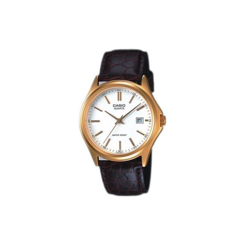 Casio Classic MTP-1183Q-7A Montre pour Homme, Blanc, Or/Marron, Bracelet
