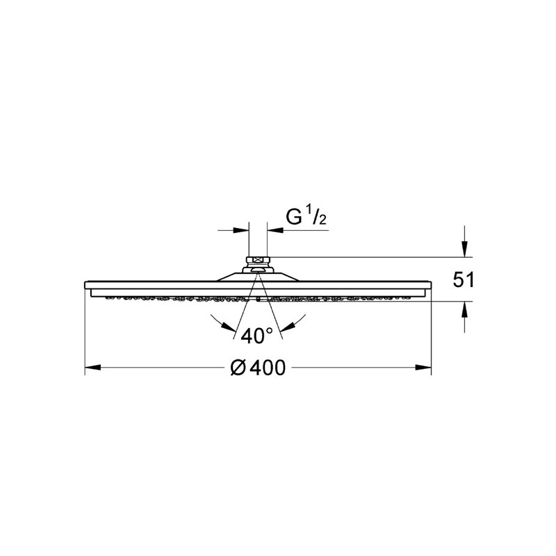 Image secondaire de Grohe 28778000 RainShower Cosmopolitan 400 Douche de tête 1 Jet Argent Argent