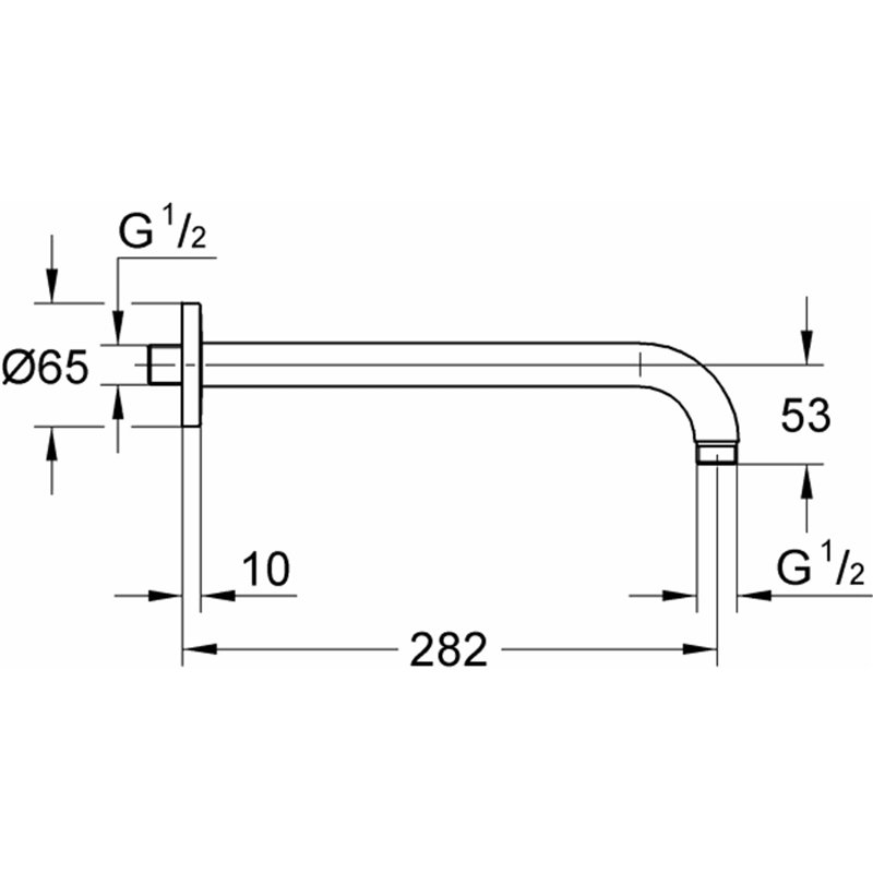 Image secondaire de GROHE Bras de Douche 286 mm Rainshower 28576000 (Import Allemagne) Argent