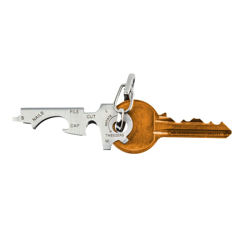 True Utility Key Tool - 8 In 1 Multitool - Couteau coupeur de coffre-fort, tournevis, décapsuleur, lime à ongles, pince à épiler
